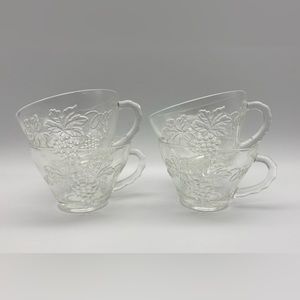 Vintage Anchor Hocking Clear Grape Punch Cups